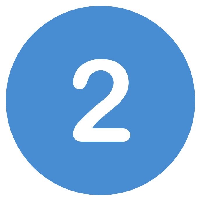 Number 2 in a blue circle