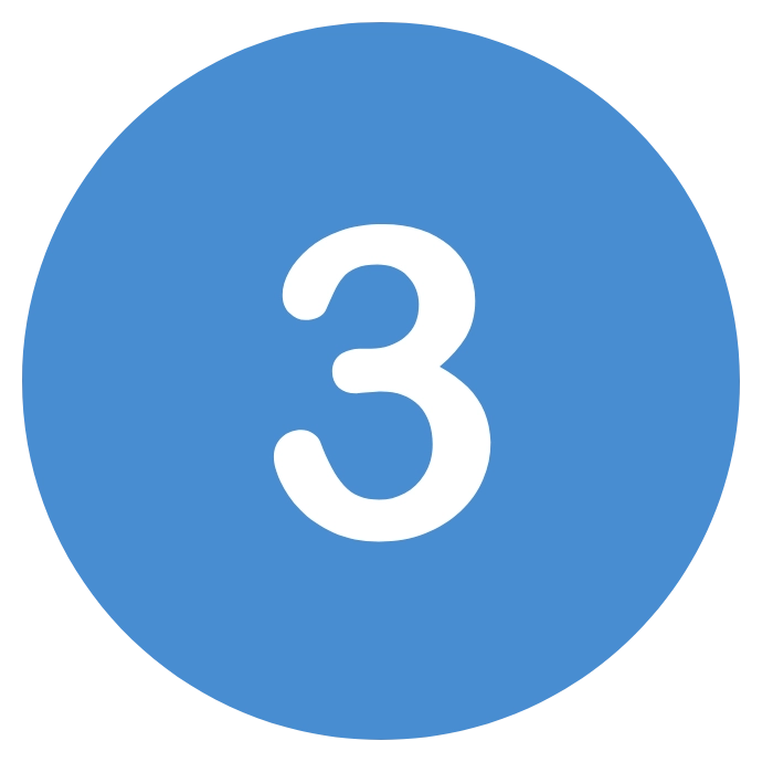 Number 3 in a blue circle